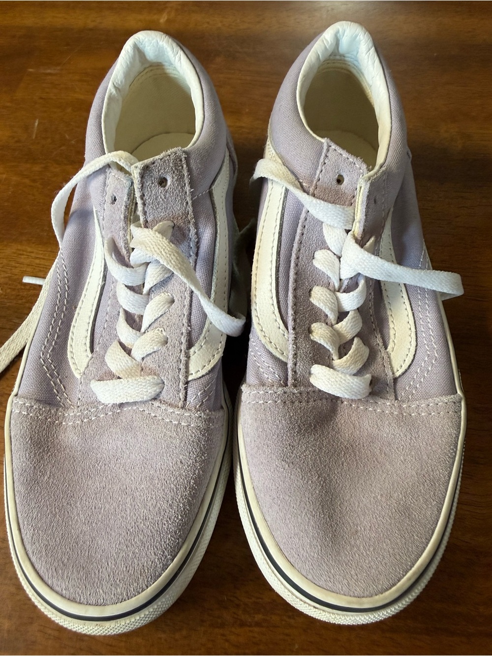 Vans Kids Lavender/White Classic Low-Top Skate Sneakers